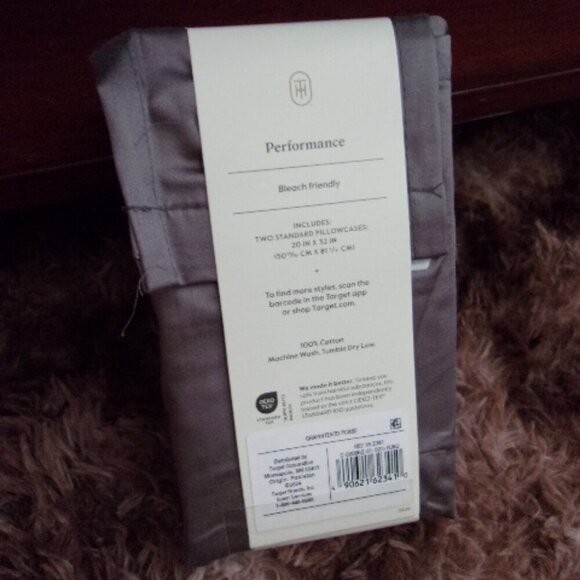 Threshold 400 Thread Count Solid Performance Pillowcase Set Standard New - Picture 2 of 3